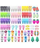 Hair Clips for Girls, Funtopia 100 Pcs No Slip Metal Snap Hair Clips Barrettes for Kids Teens Women, Cute Candy Color Cartoon Design Hair Pins (Animals Fruits Crowns Stars) - Buy Online on SooperMarket.com