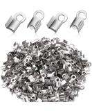 304 Stainless Steel Fold Over Cord Ends Cord Crimp End Tips Fold-Over End Caps Leather Ribbon Ending Clasp Tips Jewelry Connector for Jewelry Making  3 x 8 mm (100 Pieces) - Buy Online on SooperMarket.com