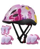 Lamsion Kids Helmet Adjustable with Sports Protective Gear Set Knee Elbow Wrist Pads for Toddler Ages 4 to 10 Years Old Boys Girls Cycling Skating Scooter Helmet Pink - Buy Online on SooperMarket.com