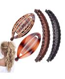 Banana Hair Clip 4 Pieces Banana Fish Hair Clips for Women Banana Clip Double Comb Long Hair Clips Ponytail Hair Comb Banana Hair Comb for Thick Hair Slides and Clips for Women Fine Hair - Buy Online on SooperMarket.com