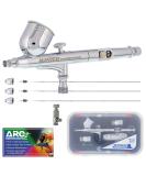 Master Airbrush Master Performance G233 Pro Set with 3 Nozzle Sets (0.2  0.3 & 0.5mm Needles  Fluid Tips and Air Caps) - Dual-Action Gravity Feed Airbrush  1/3 oz Cup  Cutaway Handle - How-to-Guide - Buy Online on SooperMarket.com