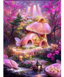 Mushroom Castle Diamond Painting Kit | DIY Cross Stitch Embroidery Set for Home Decor - 11.8 x 15.7inch - Buy Online on SooperMarket.com
