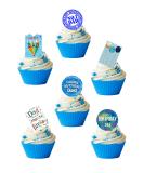 24 Stand Up Happy Birthday Dad Daddy Father Themed Edible Wafer paper Cake Toppers Decorations - Buy Online on SooperMarket.com