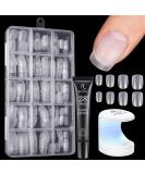 Buy Bartbox Squoval Short Nail Tips & Glue Gel Kit - 300 Soft Gel Nail Tips Set with Mini UV Lamp & Quick Gel Glue - Perfect for Nail Extensions - Buy Online on SooperMarket.com
