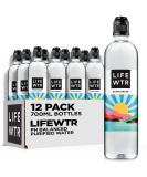 LIFEWTR Premium Purified Water 23.7 Fl Oz (Pack of 12) - pH Balanced with Electrolytes - 100% Recycled Plastic Bottles - Buy Online on SooperMarket.com