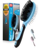 Bluepet "Double -decker" 2in1 dog brush for long -haired & short hair - also for puppies & cats - smoothing unavoiding brushing it - all -round talent for daily fur care blue - Buy Online on SooperMarket.com