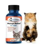 BestLife4Pets Demodectic Mange and Scabies Relief for Cats - Ear Mites & Itch Relief Supplements for Cat Itching Relief - Restores Healthy Feline Coat and Skin - Easy to Use Natural Pills (450 ct) - Buy Online on SooperMarket.com