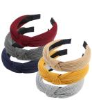 URAQT Headbands 6 Packs Fabric Hair Band Wide Plain Elastic Head Wrap Cute Knot Accessories for Women and Girls A-6 Pack - Buy Online on SooperMarket.com