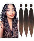 Xusuperb Pre-Stretched Ombre Light Brown Braiding Hair - 30 Inch Easy Braid Extensions (3 Packs) - Knotless Kanekalon Yaki Hair (T1B/30#) - Buy Online on SooperMarket.com