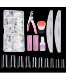 Square Nail Tips Venares Half Fake Nails Tips Square 500Pcs 10 Size Fake Nails Short with Glue Nails Files Nail Buffer Blocks Nail Brush Nail Clipper Oval French Acrylic Clear False Nails with Glue Transparent - Buy Online on SooperMarket.com