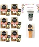 Nescafe Gold Cappuccino Unsweetened Taste Bundle With Reusable Coffee Cup & Coffee Stirrer Sticks | Cappuccino Sachets | Individually Wrapped Coffee Sachets | Compatible With Lovers Of Nescafe Gold - Buy Online on SooperMarket.com