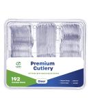 192 Pack Premium Heavyweight Disposable Clear Plastic Silverware - Cutlery Combo Set - Buy Online on SooperMarket.com