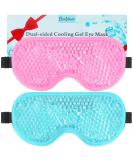 BeeVines Cooling Eye Mask 2 Pack Gel Cold Eye Mask for Puffy Eyes Eye Mask for Dark Circles Dry Eyes Cold & Warm Sleep Compress for Post Surgery Puffiness Allergies Sinuses (Blue & Pink) 01 Blue & Pink - Buy Online on SooperMarket.com