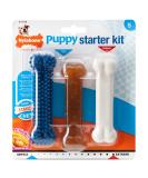 Nylabone Puppy Starter Kit Pack of 3 Dental Dog Chew Bones Teething Gentle Graduate Small for Puppies Up to 11 kg Blue and White - Buy Online on SooperMarket.com