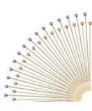 PandaHall 304 Stainless Steel Head Pins 40mm Golden Straight Ball Headpins - 200pcs for Earring Necklace Bracelet Making - Buy Online on SooperMarket.com