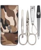 Three Swords Capri Nail Care Set - 4 Pcs Manicure & Pedicure Kit in Camouflage Synthetic Leather - Buy Online on SooperMarket.com