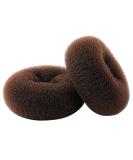 ClothoBeauty 2 pieces Extra Large Size Hair Bun Donut Maker, Ring Style Bun, Women Chignon Donut Buns Doughnut Shaper Hair Bun maker (4.3 in. For Thick and Long Hair) (Brown) - Buy Online on SooperMarket.com