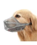 Adjustable Breathable Mesh Dog Muzzle - Grey S | Comfortable & Secure Muzzle for Dogs - Buy Online on SooperMarket.com