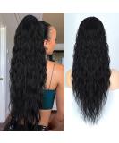 Rosooi 26 Inch Long Black Drawstring Ponytail Extension for Women Synthetic Long Curly Wavy Clip in Ponytail Hair Extensions for Daily Party Use (26 Inch, Black) 26 Inch Black - Buy Online on SooperMarket.com