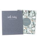 Peachly Minimalist Baby Memory Book - Baby First Year Keepsake for Milestones | Simple Grey Linen Scrapbook for Boy or Girl | 60 Pages - Buy Online on SooperMarket.com