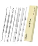 ZIZZON 7 Pcs Ingrown Toenail File and Lifters Set Stainless Steel Ingrown Toenail Removal Kit Manicure Treatment Under Nail Cleaner Pedicure Tools Silvery - Buy Online on SooperMarket.com