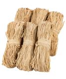 300g Natural Raffia Ribbon Raffia Grass - Sukh Raffia Straw for Florist Bouquets Decoration Crafts Ribbon for Gift Wrapping Christmas Gift Birthday Raffia Grass Wrap Ribbon Natural Materials 6PCSx50g - Buy Online on SooperMarket.com