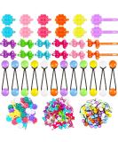 100 Pcs Girls Hair Accessories: Self Hinge Barrettes, Hair Ball Ties, Plastic Clips for Toddler Girls - Bow Flower Hair Tie for Baby Girls (Cool) - Buy Online on SooperMarket.com
