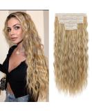 REECHO 5PCS Brown Clip in Hair Extensions - 24 Inch Thick Long Loose Waves - HE002 - Dark Blonde with Highlights - Buy Online on SooperMarket.com