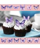 24 x Pre-Cut Beautiful Purple Lilac Pastel Butterflies Edible Wafer Rice Paper Cupcake Cake Dessert Toppers Birthday Party Wedding Decorations Butterfly - Buy Online on SooperMarket.com