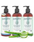PURA D'OR Organic Aloe Vera Gel Lavender (16oz 3-PACK) - Natural Deep Hydration for Skin & Hair - Sunburn, Bug Bites, Eczema Relief - No Artificial Preservatives - Buy Online on SooperMarket.com