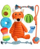 Zeaxuie 9 Pack Luxury Puppy Toys for Teething Small Dogs, Puppy Chew Toys with Cute Squeaky Toys, Treat Ball and More Rope Toys 9 Pack (Fox) - Buy Online on SooperMarket.com