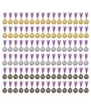 favide 96 Pieces Gold Silver Bronze Award Medals-Winner Medals Gold Silver Bronze Prizes for Competitions, Party,Olympic Style, 2 Inches - Buy Online on SooperMarket.com