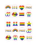 20 x Pre-Cut LGBT Gay Pride Round Edible Wafer Cupcake Toppers Cake Decoration #1 - Buy Online on SooperMarket.com