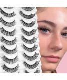 Glowing win 10 pair 3d false eyelashes of course look russian strip lashes d curl short artificial eyelashes reusable hybrid cat eye volume eyelashes fake lashes wispy eyelashes cs-10s-sj22-w - Buy Online on SooperMarket.com
