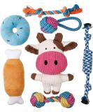 Toozey Dog Toys Puppy Toys - 7 Pcs Puppy Toys from 8 Weeks Small Dog Toys - Interactive Dog Toys for Boredom Dog Chews Dog Toys For Small Dogs&Large Dogs Rope Toys - Natural Cotton&Non-toxic Cow - Buy Online on SooperMarket.com
