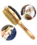 Grooming Brush for Dog & Cat 2 in 1 Dog Pin Brush and Bristle Soft Brush Dogs Comb and Brush for Cleaning Loose Fur & Dirt Msuitable for Long and Short-haired Dogs or Cats - Buy Online on SooperMarket.com
