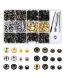 Alritz 120 Set Leather Snap Fasteners Kit  12.5mm Metal Button Snaps Press Studs with 4 Setter Tools  6 Color Leather Snaps for Clothes  Jackets  Jeans Wears  Bracelets  Bags - Buy Online on SooperMarket.com