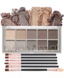10 Color Nude Eyeshadow Palette with 6 Brushes - High Pigment, Long Lasting Matte Eye Makeup for a Natural Look - Buy Online on SooperMarket.com