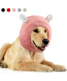 Frienda Quiet Ears for Dogs - Noise Protection Knitted Dog Ear Muffs | Pet Winter Hat for Medium to Large Dogs - Pink - Buy Online on SooperMarket.com