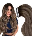 Laavoo Real Hair Extensions - Balayage Brown Tape-In Extensions Ombre 60cm 50g 20pcs #4/18/4 - Buy Online on SooperMarket.com