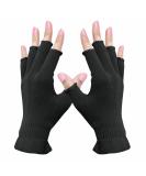 Migliore Wear 2 Pairs UV Gloves for Gel Nails Anti UV Gloves 100% Cotton Fingerless Moisturising Gloves - UV Protection Gloves for Gel Nail Lamp Eczema SPA Dry Hands 2 Pairs-Black Black-S/M - Buy Online on SooperMarket.com