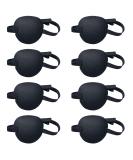 Favourde 8 Pack Black Eye Patch Strabismus Adjustable Eye Patch Eye Mask with Buckle for Adults and Kids (Black) - Buy Online on SooperMarket.com