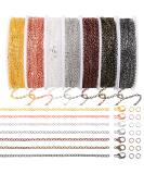 70ft Stainless Steel Jewelry Making Chains Kit - 7 Colors, 2mm Metal Chains with Jump Rings and Lobster Clasps for DIY Necklace, Bracelet, Anklet - Buy Online on SooperMarket.com