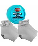 Cracked Heels Repair Bundle: 2 Pairs of Gray Moisturizing Silicone Gel Heel Socks with OKeeffes Healthy Feet Cream - Home Foot Skin Care - Buy Online on SooperMarket.com