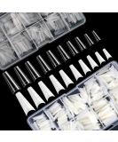 1000 PCS French Coffin Ballerina Nail Tips Acrylic Nails Artificial Half False Flake Nail Tips 10 sizes with Clear Plastic Cases for Nail Salon Nail Shop DIY Nail Art Ballerina Nails (Clear+Natural) - Buy Online on SooperMarket.com