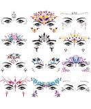 SIQUK 12 Sets Face Gems Mermaid Face Jewels Rave Face Crystal Gems Eye Face Body Face Jewel Stickers for Festival Party Flaming - Buy Online on SooperMarket.com