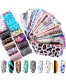 Duufin 300 Sheets Nail Foils Nail Art Transfer Foil Stickers Laser Flower Color Sheet Adhesive Stickers Paper Starry Sky Stars Black White Lace Design for Nail Art DIY Decoration Metal - Buy Online on SooperMarket.com