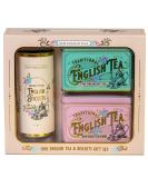 New English Teas Vintage Victorian Tea & Biscuits Gift Set with 80 Fine English Teabags 2 Tea Caddies and Luxury Cornish Biscuits - Buy Online on SooperMarket.com