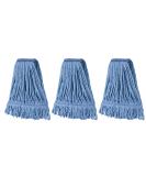 Matthew Cleaning Heavy Duty Mop Head Commercial Replacement for General and Floor Cleaning, Wet Industrial Blue Cotton Looped End String Head Refill (Pack of 3) Blue Blue 3 Count (Pack of 1) - Buy Online on SooperMarket.com