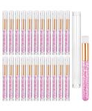 TUZAZO 40 Pieces Pink Lash Shampoo Brushes Set - 20pcs Glitter Crystal Eyelash Extension Cleanser Brushes with 20pcs Plastic Travel Tubes - Nose Pore Deep Cleaning Brush for Blackhead Removing Facial Cleansing 20 brushes... - Buy Online on SooperMarket.com